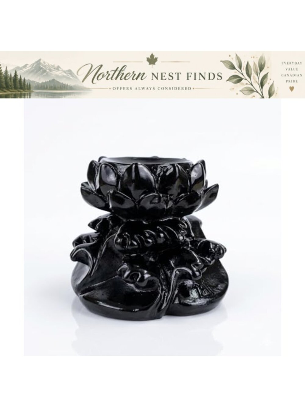 Lotus Crystal Ball Stand Sphere Display Holder Resin Base for 60mm-80mm Crystals